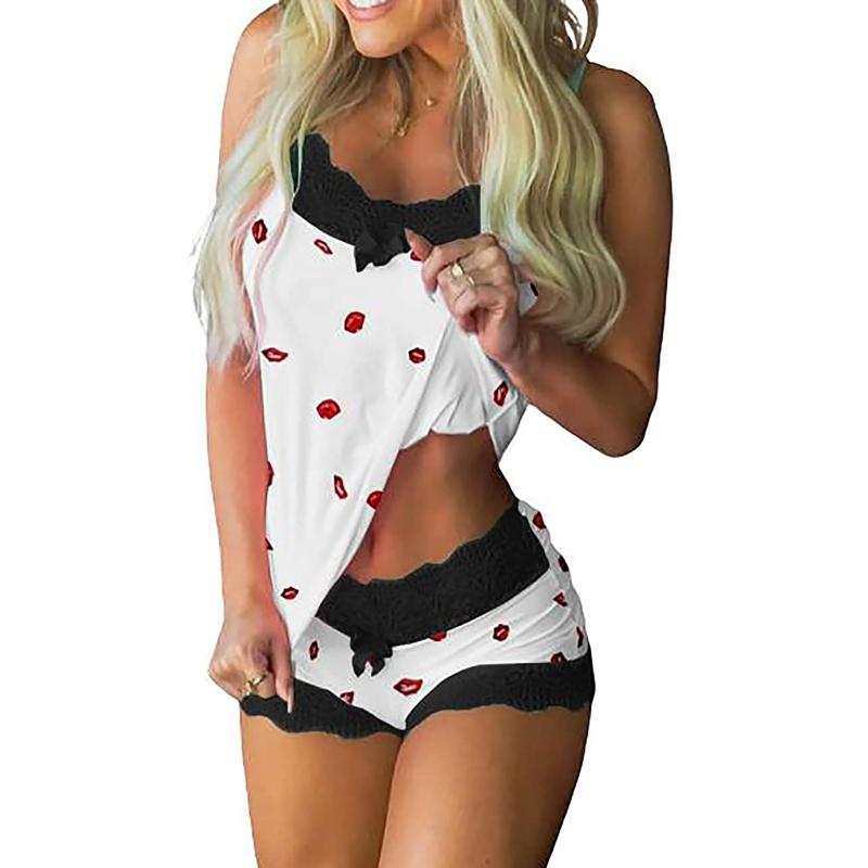 Women's Sleepwear Strap Lace Pajama Set Sleeveless Trim Bowknot Pyjama Sleep Shorts Pijama Suit Women Sexy Nighties Summer 2022, Color 2
Women's Sleepwear Strap Lace Pajama Set Sleeveless Trim Bowknot Pyjama Sleep Shorts Pijama Suit Women Sexy Nighties Summer 2022, Color 2