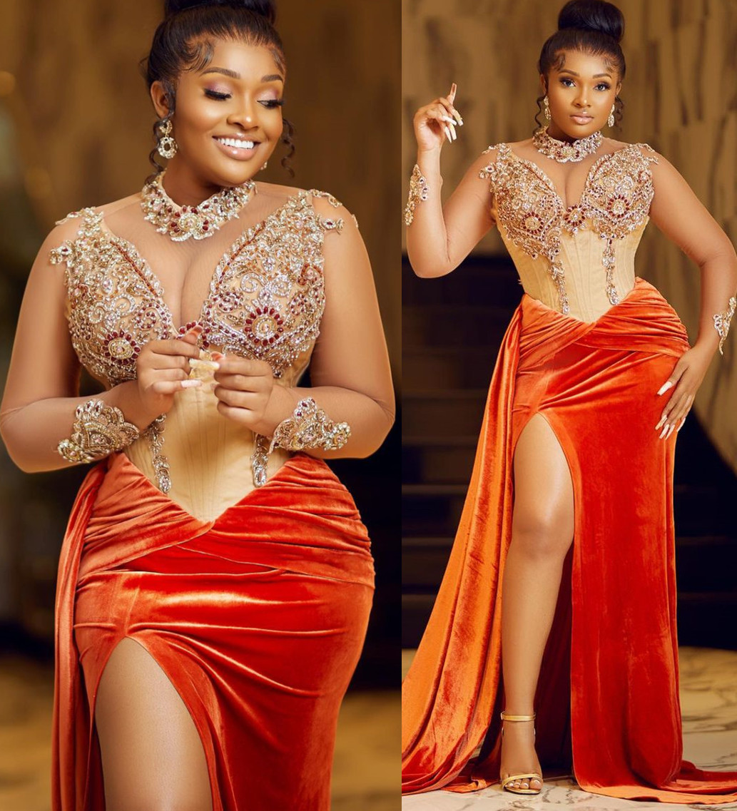 2022 Plus Size Arabic Aso Ebi Orange Mermaid Sexy Prom Dresses Sheer Neck Velvet Evening Formal Party Second Reception Birthday Engagement Gowns Dress ZJ440, Royal blue
2022 Plus Size Arabic Aso Ebi Orange Mermaid Sexy Prom Dresses Sheer Neck Velvet Evening Formal Party Second Reception Birthday Engagement Gowns Dress ZJ440, Royal blue
