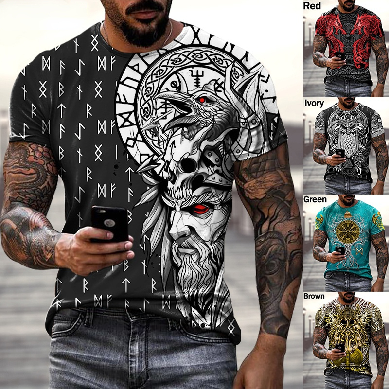 Summer Men Viking Tattoo Art T Shirt 3D Print T-shirts Short Sleeve Casual Tops, Order remarks
Summer Men Viking Tattoo Art T Shirt 3D Print T-shirts Short Sleeve Casual Tops, Order remarks