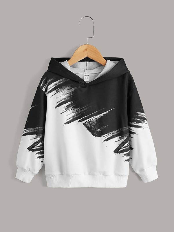 Toddler Boys Two Tone Drop Shoulder Hoodie SHE