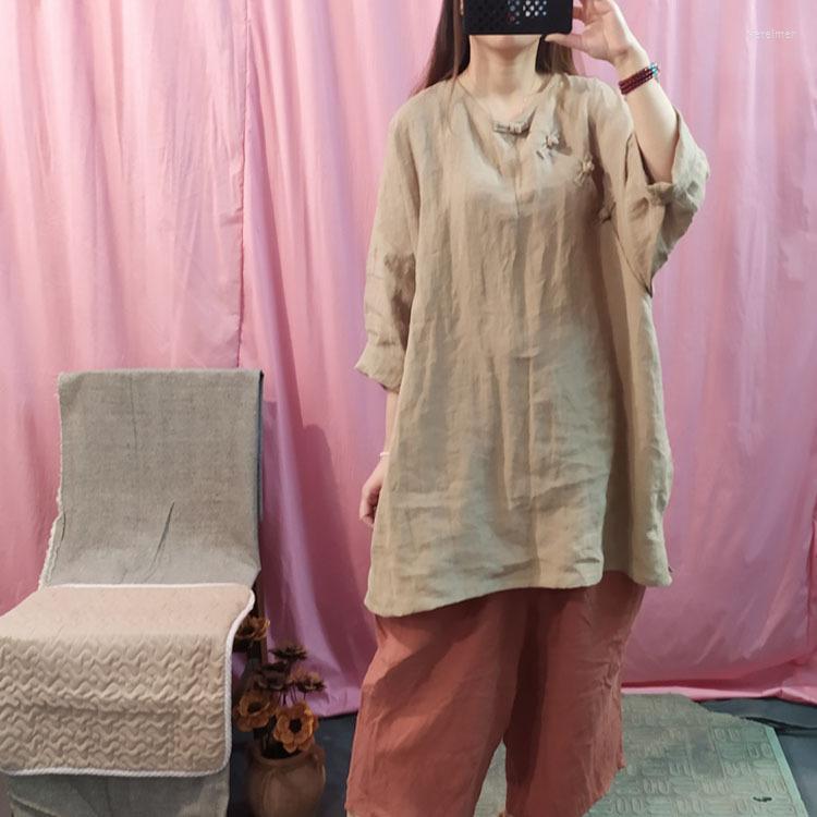 Women's Blouses & Shirts Women Spring Autumn Ramie Blouse Ladies Solid Color Vintage Loose Tops Shirt Female 2022 BlousesWomen's Vere22, Khaki
Women's Blouses & Shirts Women Spring Autumn Ramie Blouse Ladies Solid Color Vintage Loose Tops Shirt Female 2022 BlousesWomen's Vere22, Khaki
