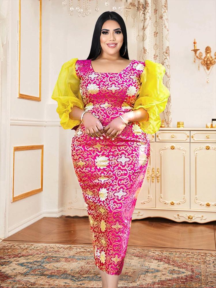 Plus Size Dresses Pink Printed Dress 4XL Lantern Sleeve O Neck Sexy Bodycon Slim Fit Gowns Outfits For Ladies Evening Birthday Party
Plus Size Dresses Pink Printed Dress 4XL Lantern Sleeve O Neck Sexy Bodycon Slim Fit Gowns Outfits For Ladies Evening Birthday Party