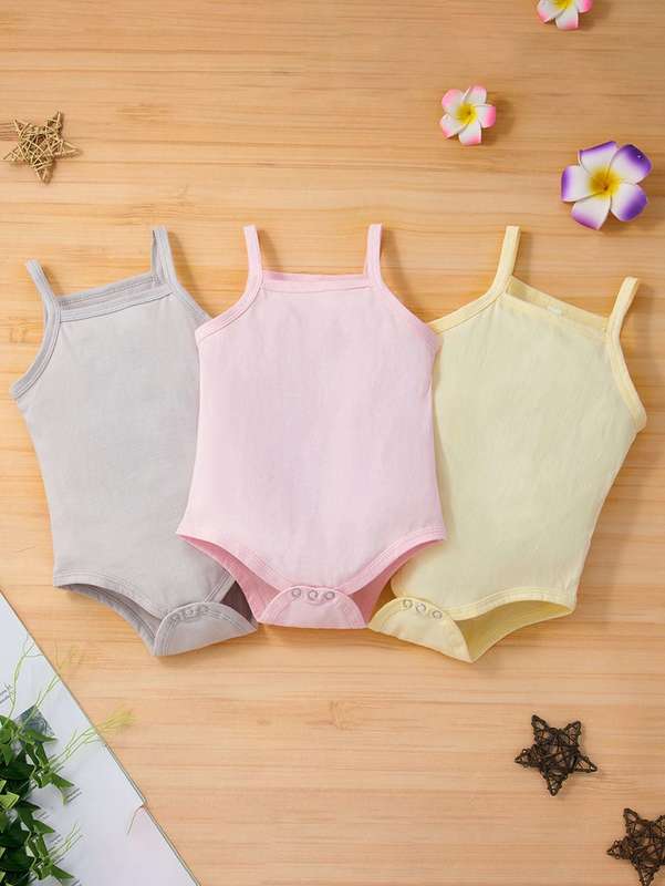 Sheen B Baby Girl 3-piece set plain suspender Jumpsuit SHE