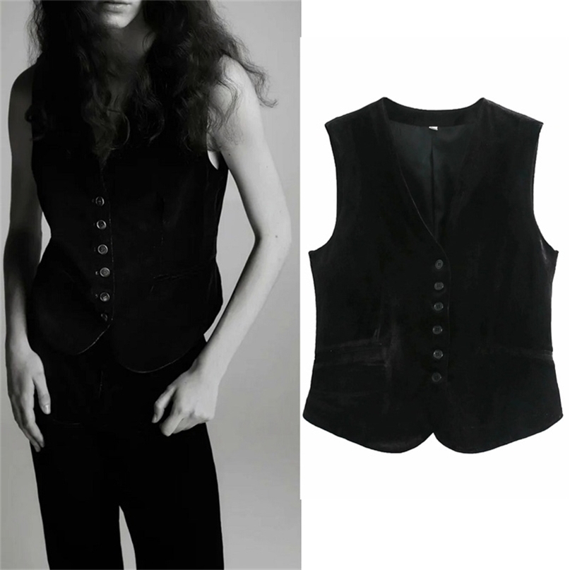 Women's Vest Fall Winter Thin Loose Waistcoat Ladies Fashion Cardigan Outwear Velvet Sleeveless Vests Tops Chic 220325