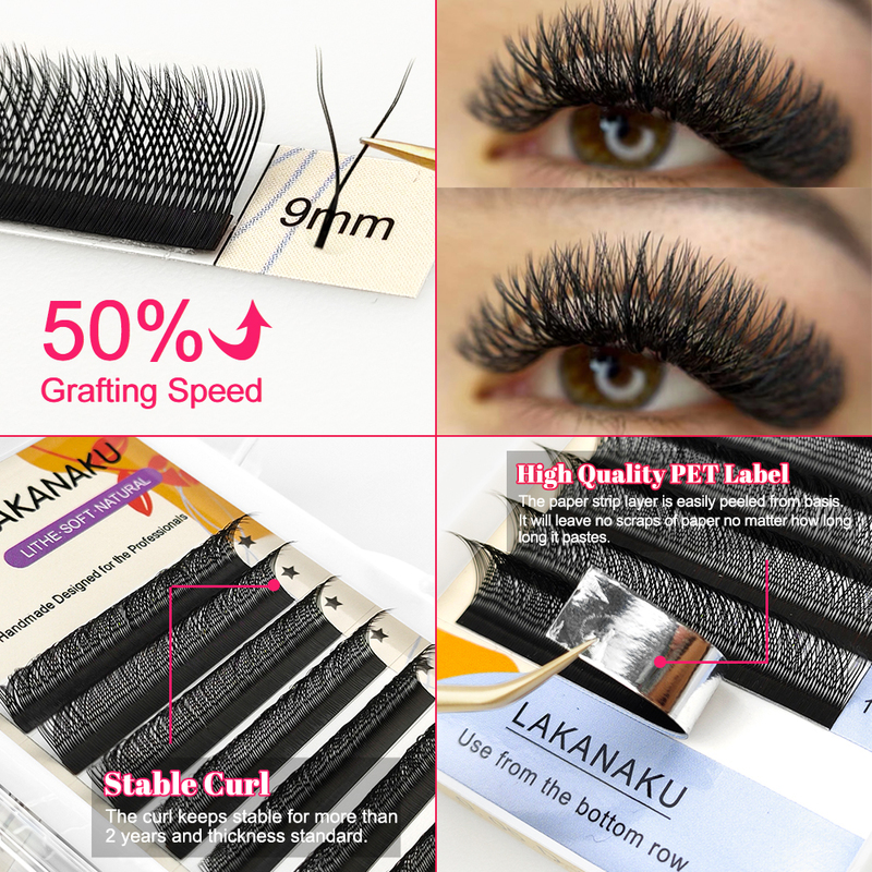LAKANAKU YY Shape Volume Lashes Y Eyelash Extensions Cilia and Brazilian Cashmere Mink Cilios 220524