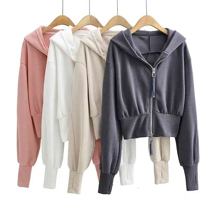 Women' 2022 spring new double zipper jacket splicing hooded high waist long sleeve sweater fashion, White
Women' 2022 spring new double zipper jacket splicing hooded high waist long sleeve sweater fashion, White