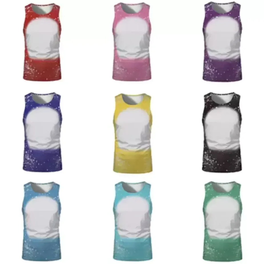 Sublimation Bleached Sleeveless Shirts Heat Transfer party favor Bleach Shirt Bleached Polyester T-Shirts US Men Women Supplies sxmy26
Sublimation Bleached Sleeveless Shirts Heat Transfer party favor Bleach Shirt Bleached Polyester T-Shirts US Men Women Supplies sxmy26