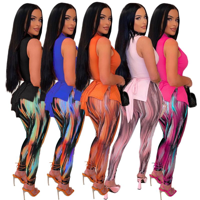 Women' Two Piece Pants Women' Fashion Nightclub Wear Lace-ups Cutout Tank Top Printed Trouser SetWomen, Black
Women' Two Piece Pants Women' Fashion Nightclub Wear Lace-ups Cutout Tank Top Printed Trouser SetWomen, Black