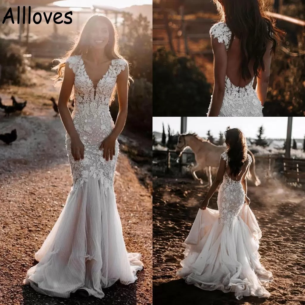 Floral Lace Appliqued Wedding Gowns Bohemian V Neck Cap Sleeves Elegant Country Western Bridal Dresses Sweep Train Sexy Backless Vestidos De Novia CL0321, Custom made from color chart
Floral Lace Appliqued Wedding Gowns Bohemian V Neck Cap Sleeves Elegant Country Western Bridal Dresses Sweep Train Sexy Backless Vestidos De Novia CL0321, Custom made from color chart