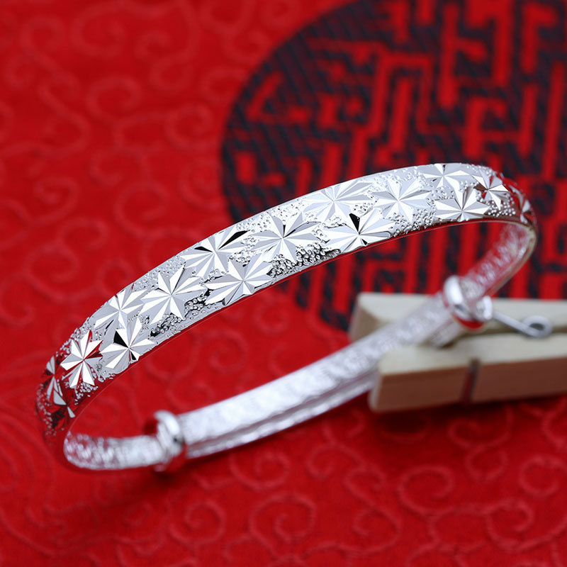 Wholesale fashion plum Bangles blossom woman kpop star Fine 999 Sterling Silver opening adjustable bracelet gift Bangles SZ04
Wholesale fashion plum Bangles blossom woman kpop star Fine 999 Sterling Silver opening adjustable bracelet gift Bangles SZ04