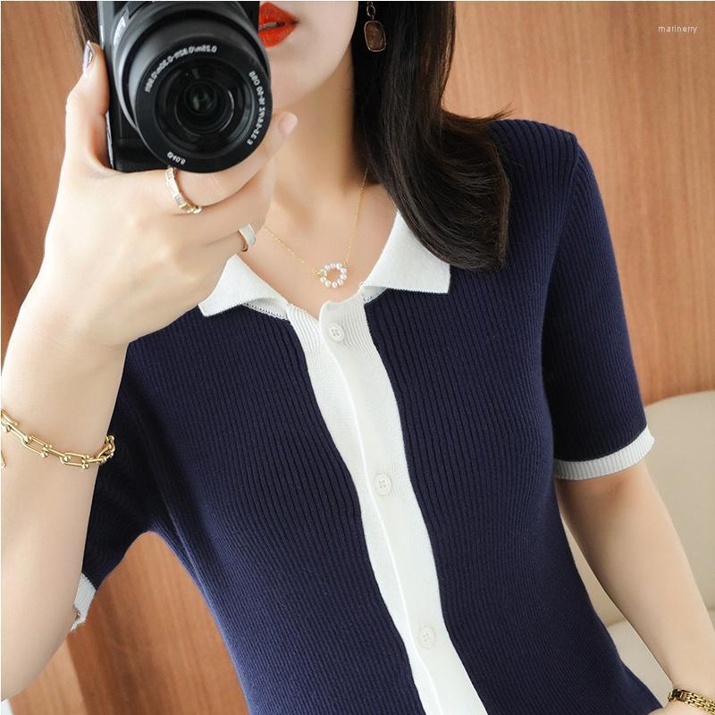 Women' Knits & Tees Spring Pure Cotton Half-Sleeve Lapel Top Thin Knitted Sweater Women' Short Loose All-Match Foreign Style CardiganW, White
Women' Knits & Tees Spring Pure Cotton Half-Sleeve Lapel Top Thin Knitted Sweater Women' Short Loose All-Match Foreign Style CardiganW, White