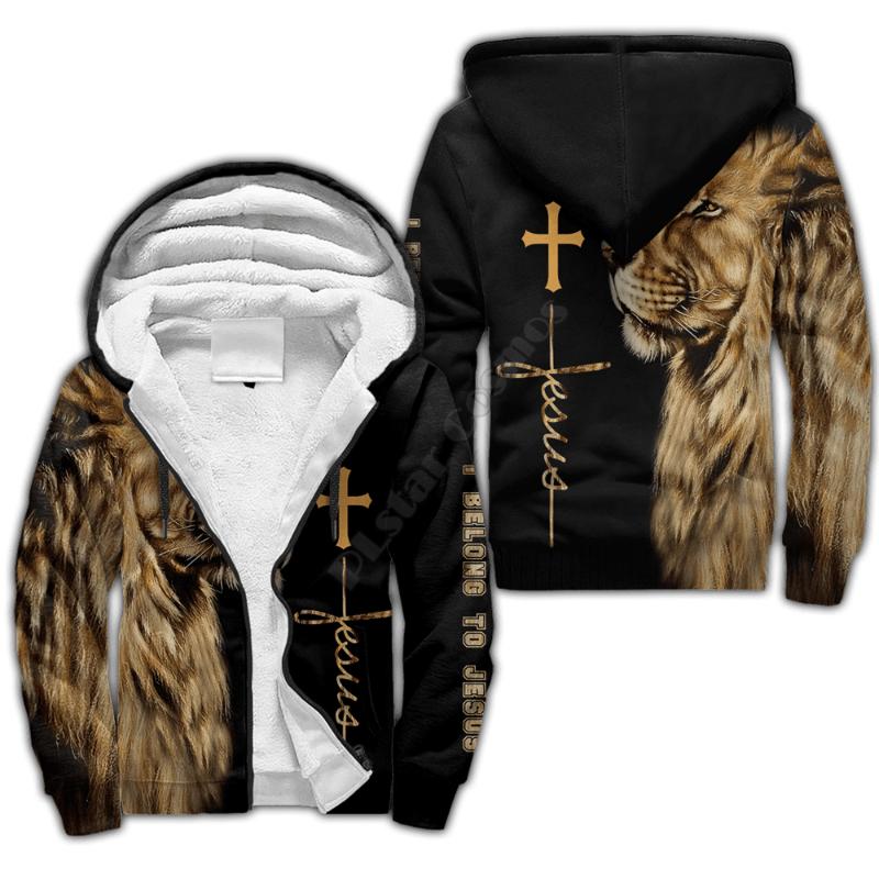 Men's Hoodies & Sweatshirts I Belong To Jesus Lion 3D Printed Fleece Zipper Men Women Winter Warm Plus Velvet Jacket Cosplay Costumes Casual
Men's Hoodies & Sweatshirts I Belong To Jesus Lion 3D Printed Fleece Zipper Men Women Winter Warm Plus Velvet Jacket Cosplay Costumes Casual