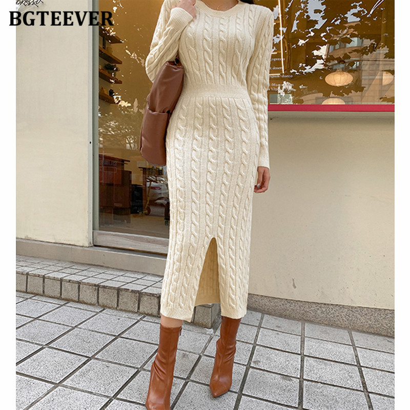 BGTEEVER Autumn Winter O-neck Women Package Hip Sweater Dress Fashion Slim Waist Twisted Split Female Knitted Vestidos 2022, Picture color
BGTEEVER Autumn Winter O-neck Women Package Hip Sweater Dress Fashion Slim Waist Twisted Split Female Knitted Vestidos 2022, Picture color