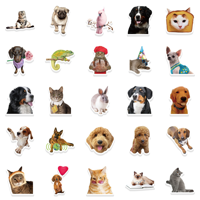 52Pcs Cute funny animal sticker graffiti stickers DIY decorative suitcase notebook waterproof stickers