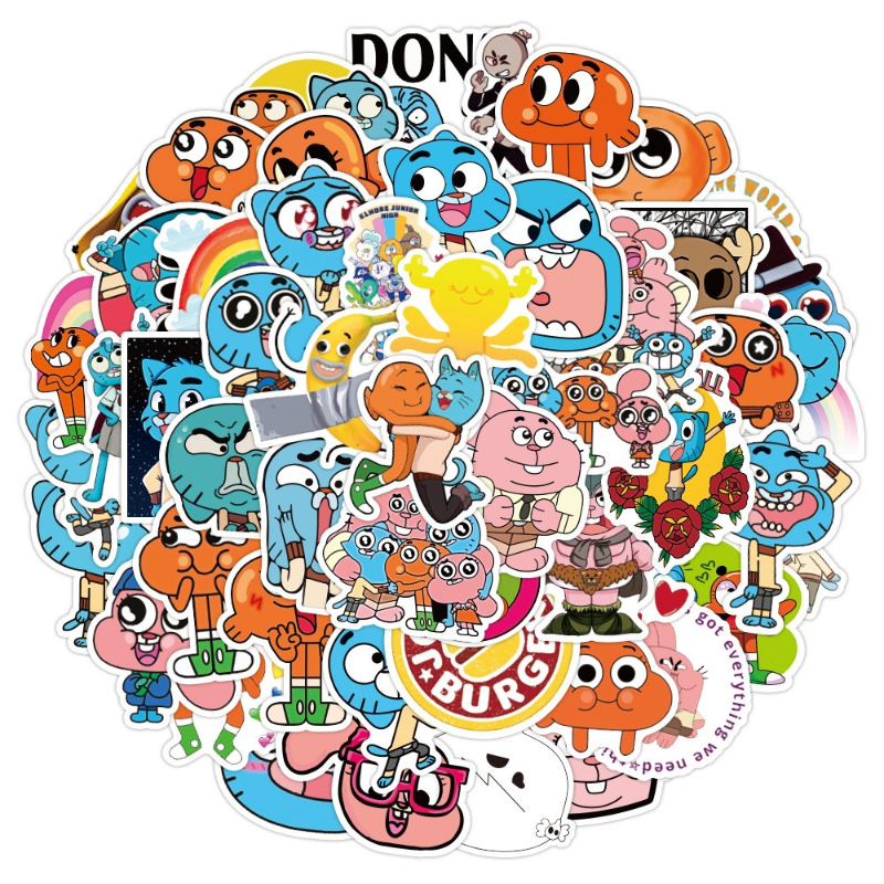 50Pcs Cartoon The Amazing World of Gumball sticker anime Graffiti Kids Toy Skateboard car Motorcycle Bicycle Sticker Decals Wholesale