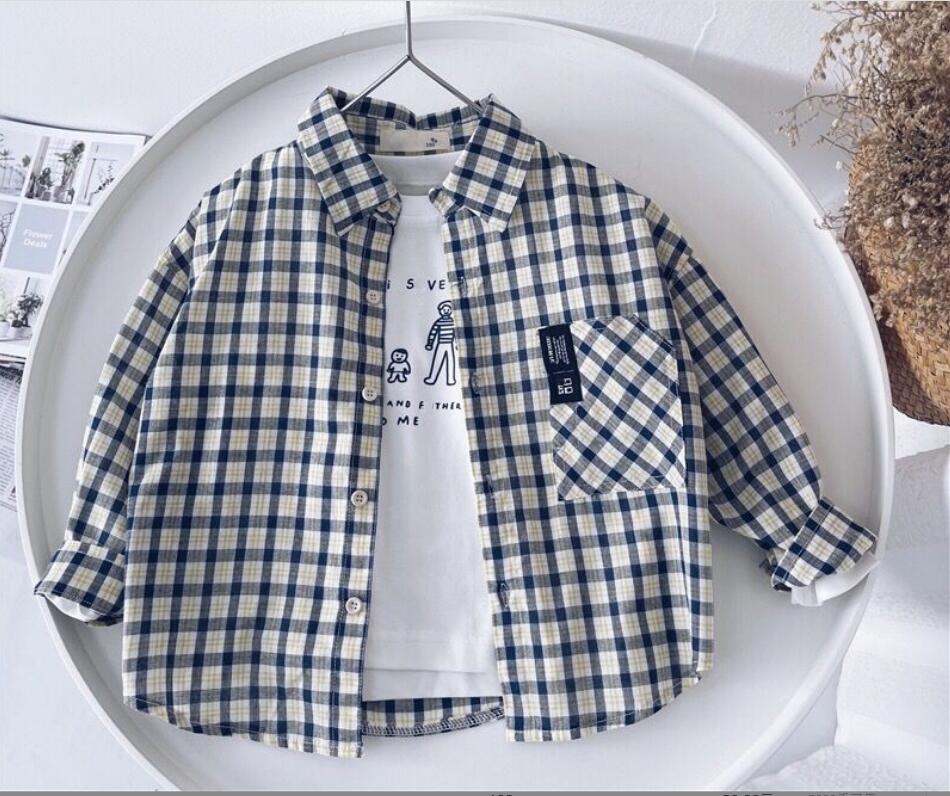 2022 spring and autumn new children's Plaid Shirt Boys' long sleeved shirt middle and children's spring and autumn foreign style versatile coat, Multi
2022 spring and autumn new children's Plaid Shirt Boys' long sleeved shirt middle and children's spring and autumn foreign style versatile coat, Multi