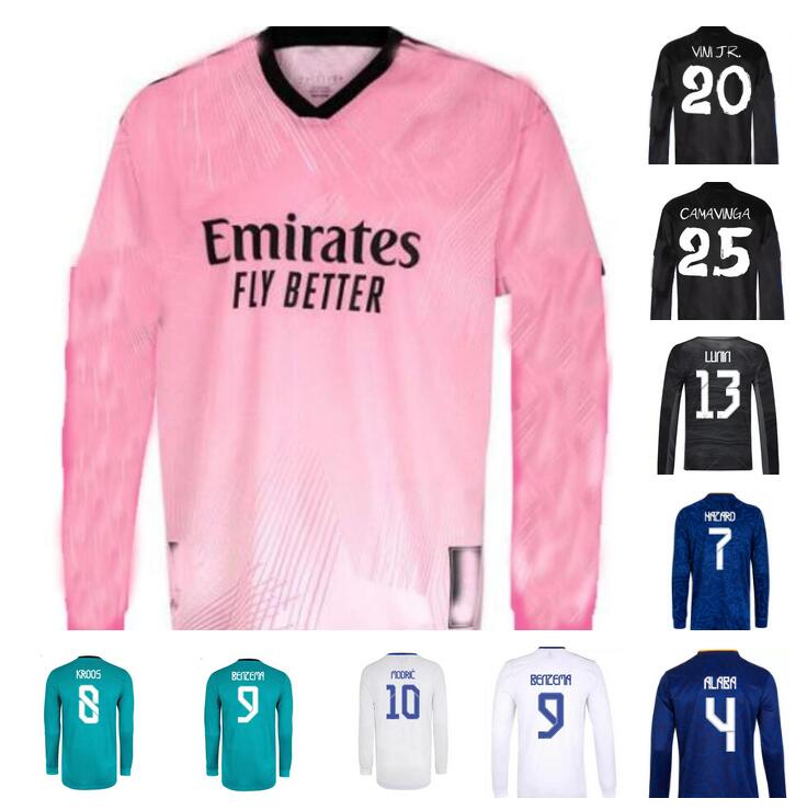 2021 2022 ALABA VINI JR MODRIC long sleeve soccer jerseys 21 22 HAZARD COURTOIS ASENSIO Bale MARCELO ISCO KROOS BENZEMA VALVERDE camiseta football shirt Uniforms
2021 2022 ALABA VINI JR MODRIC long sleeve soccer jerseys 21 22 HAZARD COURTOIS ASENSIO Bale MARCELO ISCO KROOS BENZEMA VALVERDE camiseta football shirt Uniforms