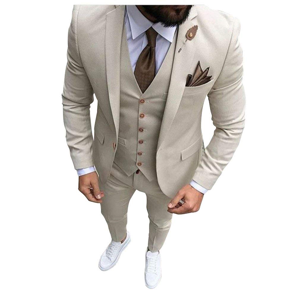 Men Beige Tan Ivory 3-Pieces Tailored Wedding Notch Lapel Tuxedo Groomsmen Men Slim Fit Blazer Pant Vest Suit, Khaki
Men Beige Tan Ivory 3-Pieces Tailored Wedding Notch Lapel Tuxedo Groomsmen Men Slim Fit Blazer Pant Vest Suit, Khaki