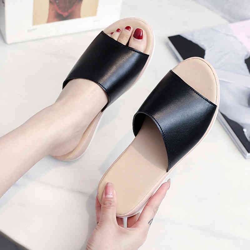 Casual Sandals Wedges Beach Women's Slippers Platform Home Summer Shoes Non-slip Indoor Flip Flops 2022 Slides Ladies Footwear Y220412