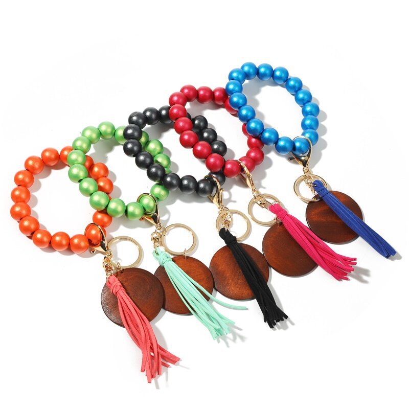 Tassel Keychains Wood Bead Bracelet Jewelry Pearl Color Bangle Wood Chip Fringe Bracelets Wristlet Key Ring Pendant Bag Accessories BB8002
Tassel Keychains Wood Bead Bracelet Jewelry Pearl Color Bangle Wood Chip Fringe Bracelets Wristlet Key Ring Pendant Bag Accessories BB8002