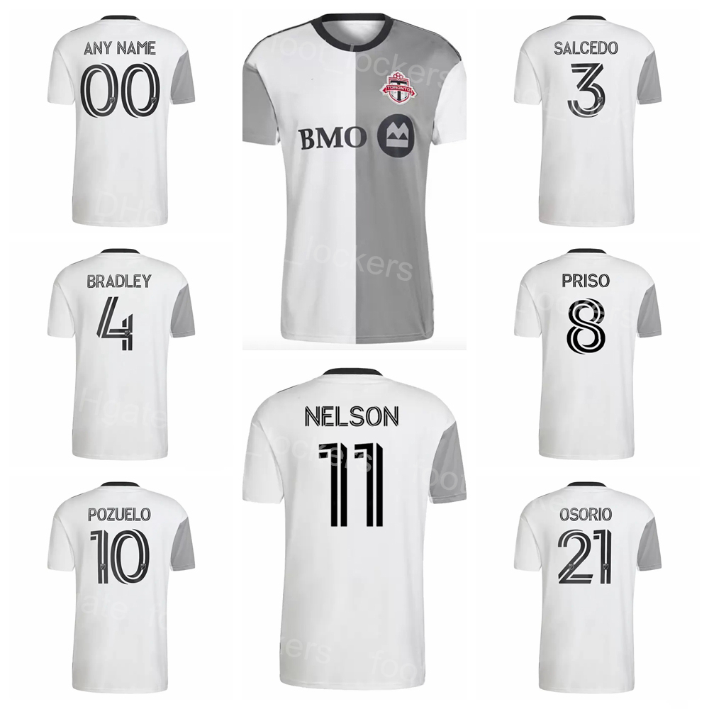 Club Team MLS FC 11 NELSON Toronto Soccer Jersey 47 THOMPSON 25 BONO 27 ONEILL 38 PETRASSO 5 MACNAUGHTON 9 JIMENEZ 10 POZUELO 21 OSORIO 4 BRADLEY Football Shirt Kits, White
Club Team MLS FC 11 NELSON Toronto Soccer Jersey 47 THOMPSON 25 BONO 27 ONEILL 38 PETRASSO 5 MACNAUGHTON 9 JIMENEZ 10 POZUELO 21 OSORIO 4 BRADLEY Football Shirt Kits, White