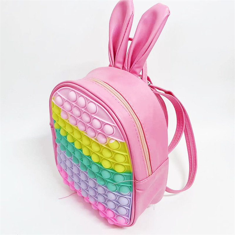Rainbow Backpacks Adjustable Shoulder School Back Pack Bag Girls Boys Poppings Toys Fidget Its School Backpack Bags