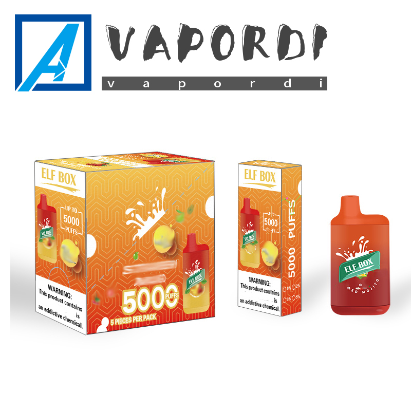 Original Vapordi ELF BOX 5000 Puffs Mesh Disposable Vape E cigarette 12ml Pre-filled 0% 2% 3% 5% Pods Device 10 colors Rechargeable 650mah A Battery
Original Vapordi ELF BOX 5000 Puffs Mesh Disposable Vape E cigarette 12ml Pre-filled 0% 2% 3% 5% Pods Device 10 colors Rechargeable 650mah A Battery