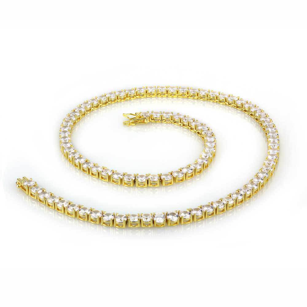 Tennis Chain Hip Hop Jewelry Zirconia Stones Necklace women men 3mm 4mm 5mm 6mm Gold and Sier Iced Out Necklaces