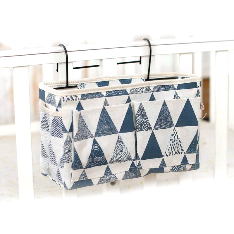 Baby Bed Side Pouch Nappy Holder Crib Storage Organizer Bedside Storage Bag Hanging Caddy Bedside Toy Pockets Infant Accessories 220531