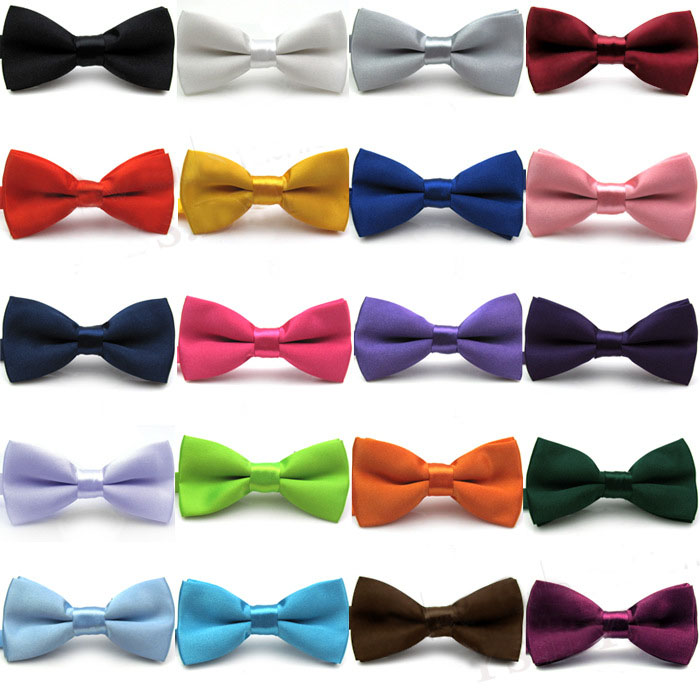 Cute Soild Color Kids Butterfly Bow Ties for Children Boys Girls Necktie Wedding Party Satin Bowtie Pet Dog Cat Neck Jewelry