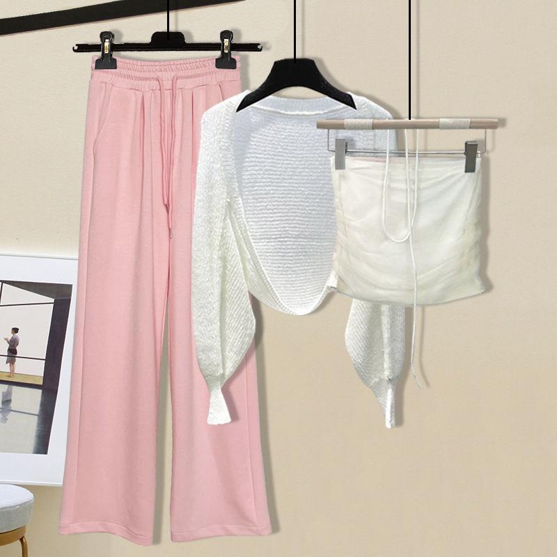 Women's Two Piece Pants Large Size Tracksuit Women Suit 2022 Spring Summer Style Cape Sunscreen Cardigan Camisole Casual Three-piece Sets E2
Women's Two Piece Pants Large Size Tracksuit Women Suit 2022 Spring Summer Style Cape Sunscreen Cardigan Camisole Casual Three-piece Sets E2