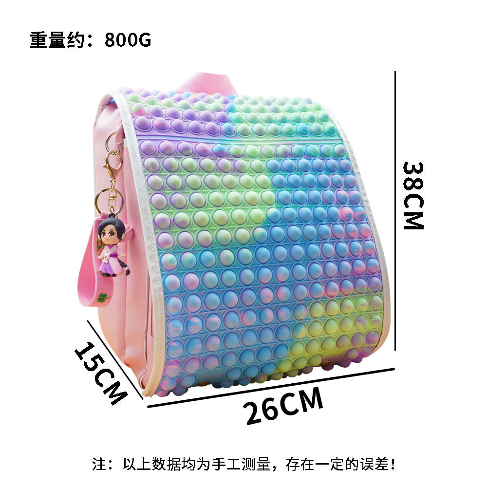 NEW children Pop Backpack Purse for Girls School Zipper bags Fidget bubble Shoulder Bag Pops Push Toy Party Favors