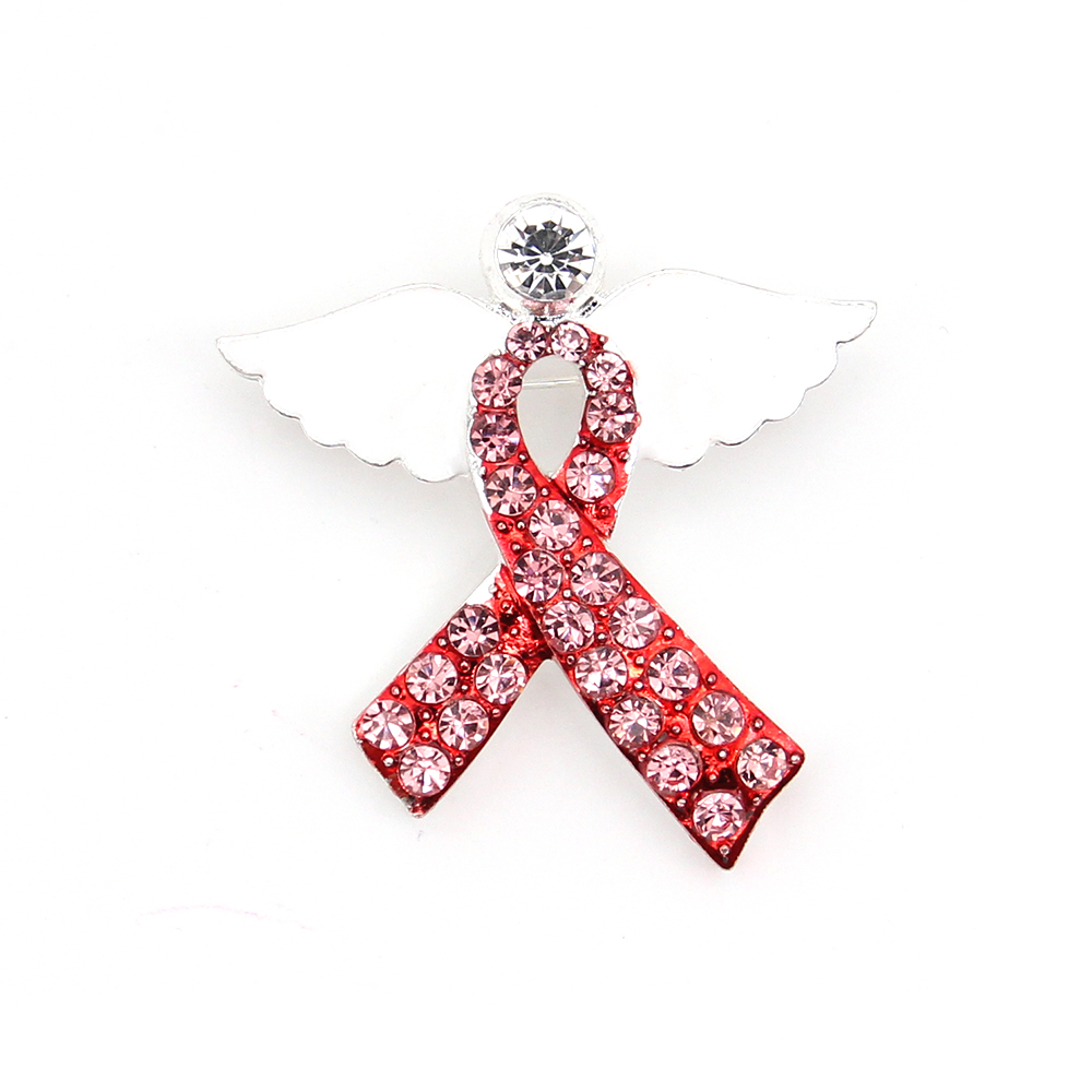10 Pcs/Lot Custom Pink Crystal Rhinestone Brooches Ribbon Shape With Angel Wing Breast Cancer Awareness Medical Pins
10 Pcs/Lot Custom Pink Crystal Rhinestone Brooches Ribbon Shape With Angel Wing Breast Cancer Awareness Medical Pins