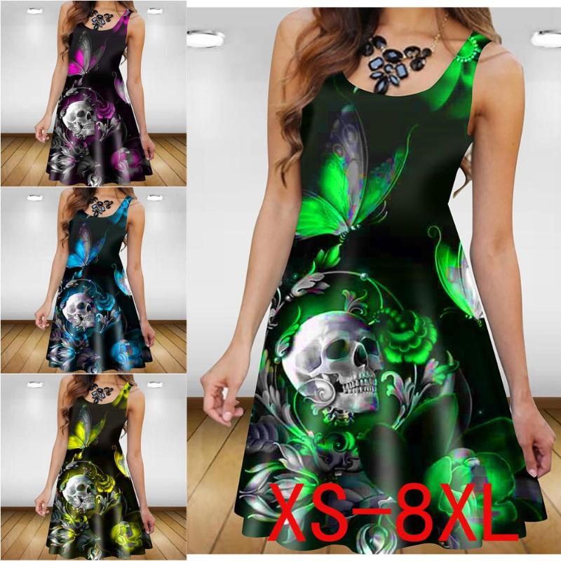 Casual Dresses Summer Fashion Women's Mini Dress Sleeveless Skull Printed Loose Mid-length Plus Size -8xlCasual, Blue
Casual Dresses Summer Fashion Women's Mini Dress Sleeveless Skull Printed Loose Mid-length Plus Size -8xlCasual, Blue
