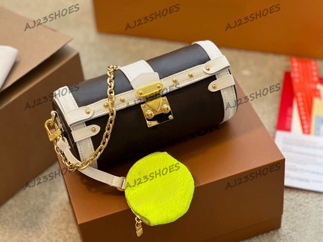 Papillon Trunk Baguette CrossBody Bag With Tennis-ball Yellow Round Coin Purse 2022 Match Designer S-lock Chain Shoulder Bag, 02
Papillon Trunk Baguette CrossBody Bag With Tennis-ball Yellow Round Coin Purse 2022 Match Designer S-lock Chain Shoulder Bag, 02