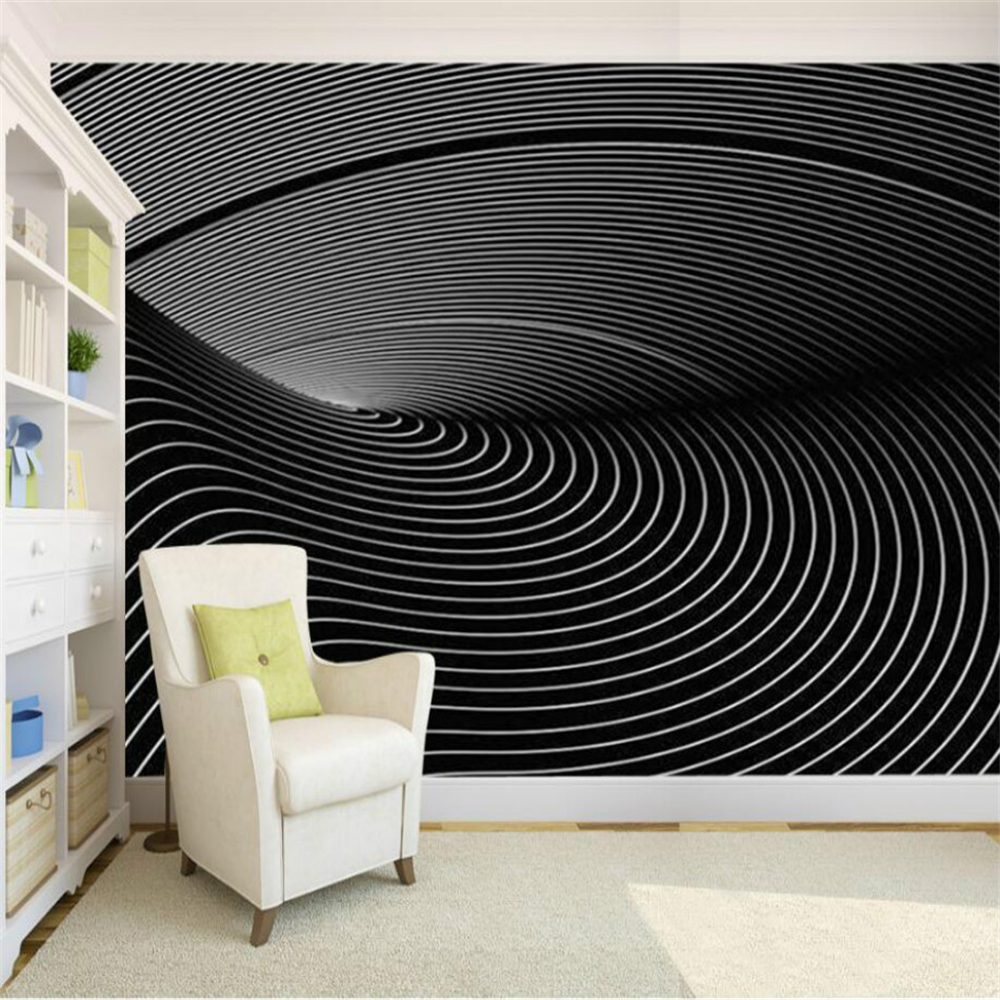 Modern black and white 3D Wallpaper for Walls 3d Abstract Decorative Painting Wall Murals Wallpaper Home Decoration