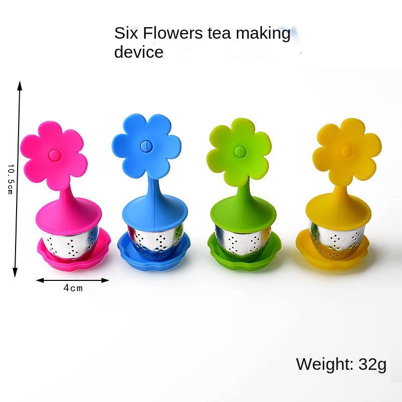 Thickened flower tree leaf silica gel tea filter creative ball drain silica gel maker high temperature resistan