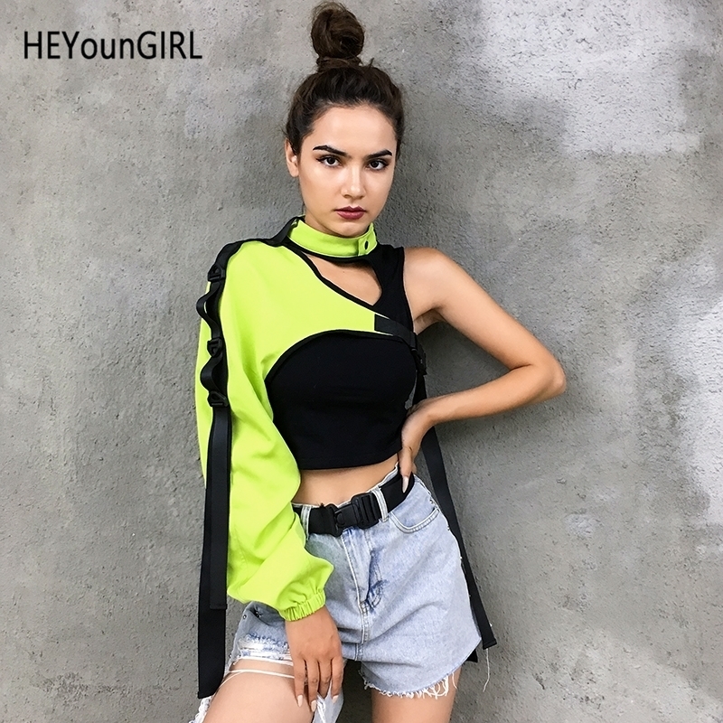 HEYounGIRL Neon Green One Shoulder Off Halter Top Harajuku Black Reflective Tshirt Women Hip Hop Street Wear Tee Shirt Femme Y200412, Silver
HEYounGIRL Neon Green One Shoulder Off Halter Top Harajuku Black Reflective Tshirt Women Hip Hop Street Wear Tee Shirt Femme Y200412, Silver