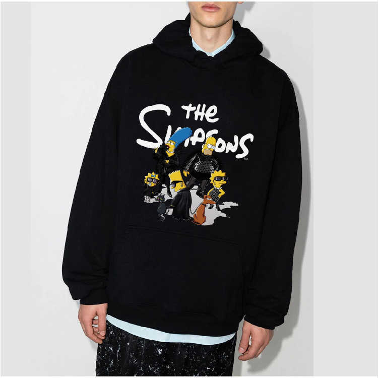 Simpson character letter loose cotton autumn Hooded Sweater men's women's same collarless hat Pullover, Black
Simpson character letter loose cotton autumn Hooded Sweater men's women's same collarless hat Pullover, Black