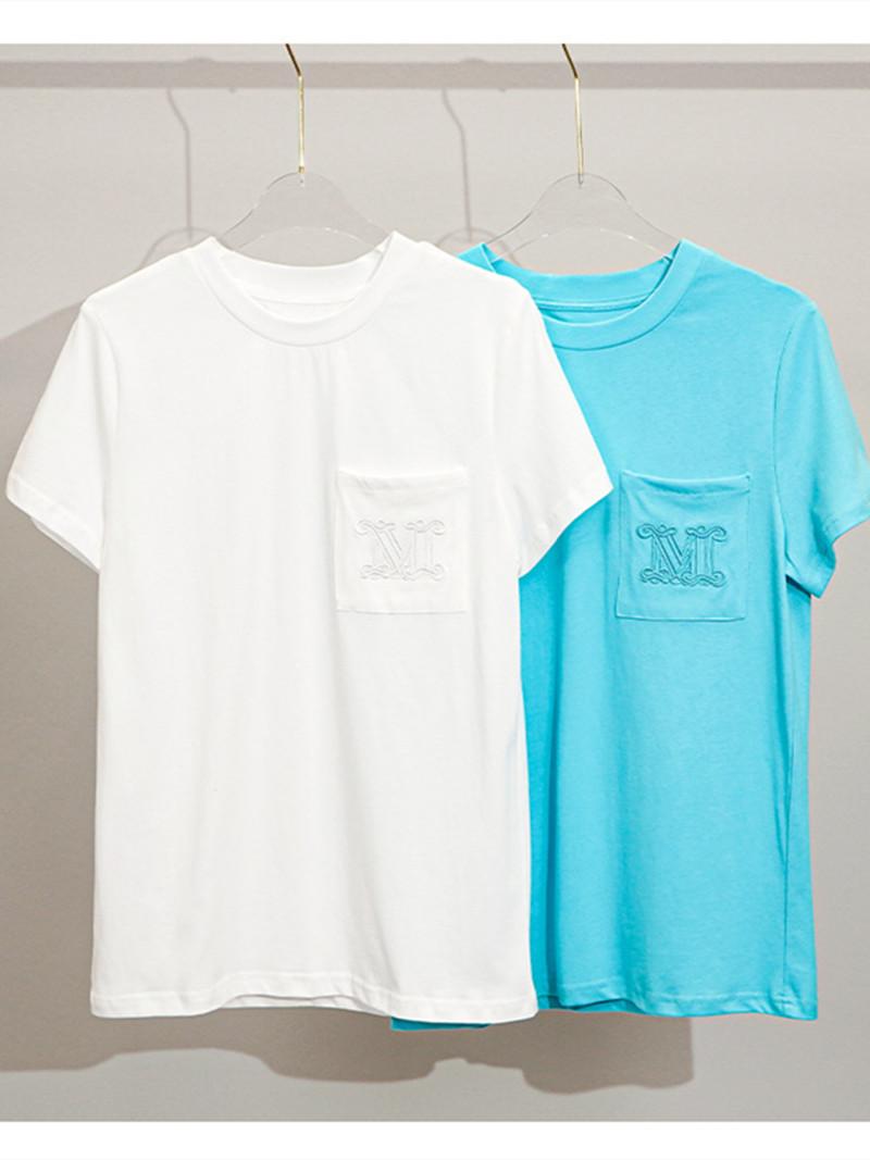 Women' T-Shirt Women Straight Cotton Tee 2022 Summer O-Neck Casual Short Sleeve Ladies White Or Blue Letter Embroidery TshirtWomen
Women' T-Shirt Women Straight Cotton Tee 2022 Summer O-Neck Casual Short Sleeve Ladies White Or Blue Letter Embroidery TshirtWomen