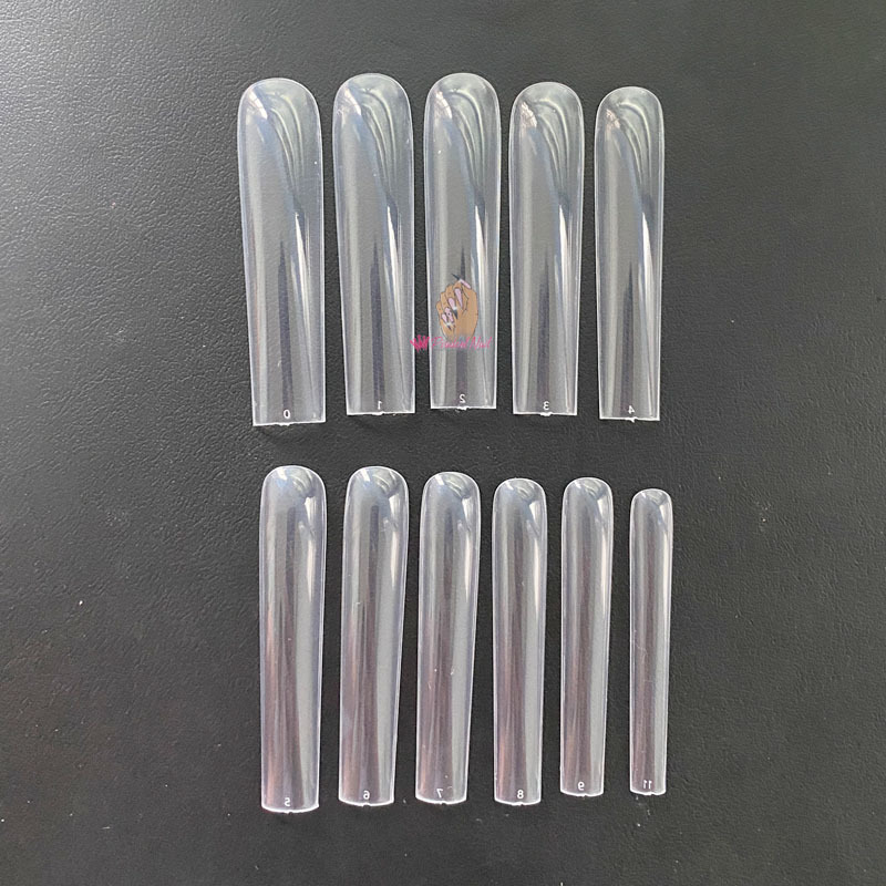 3XL Square Straight Long Full Cover Nails Artificial Acrylic False Nail Tips Clear Press On Manicure Tool 220725