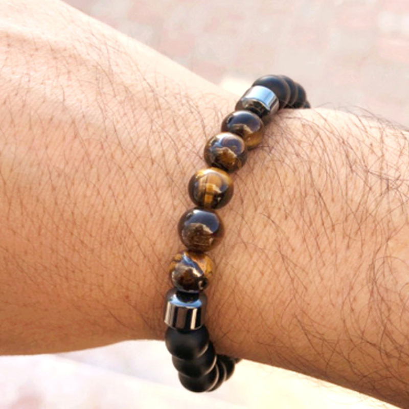 Tiger Eye Obsidian Hematite Turquoise Stone Strands Bracelets Handmade Beaded Jewelry for Lovers Gift
