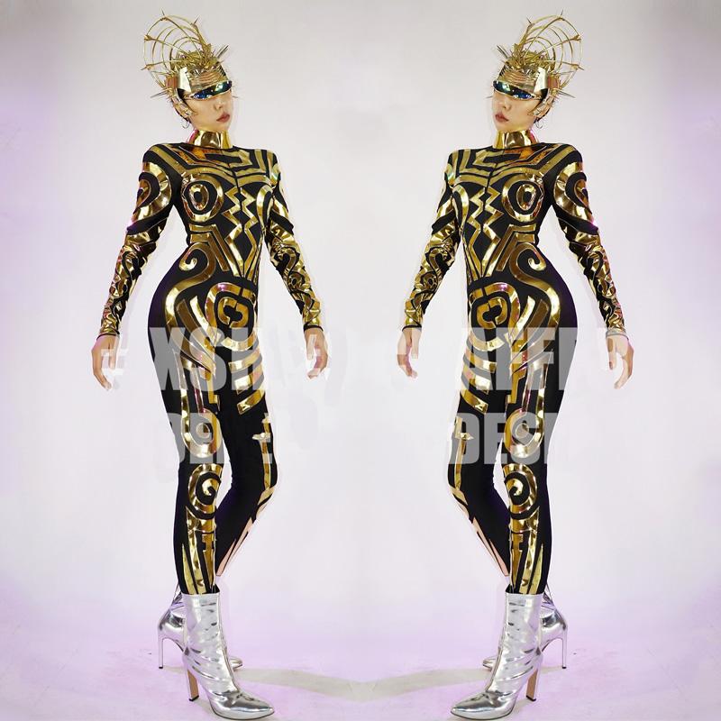 Stage Wear Nightclub Gogo Dancer Long Sleeve Gold Jumpsuit Women/Men Dj Performance Bodysuit Jazz Pole Dance Clothing DWY6191Stage WearStage, Women jumpsuit
Stage Wear Nightclub Gogo Dancer Long Sleeve Gold Jumpsuit Women/Men Dj Performance Bodysuit Jazz Pole Dance Clothing DWY6191Stage WearStage, Women jumpsuit