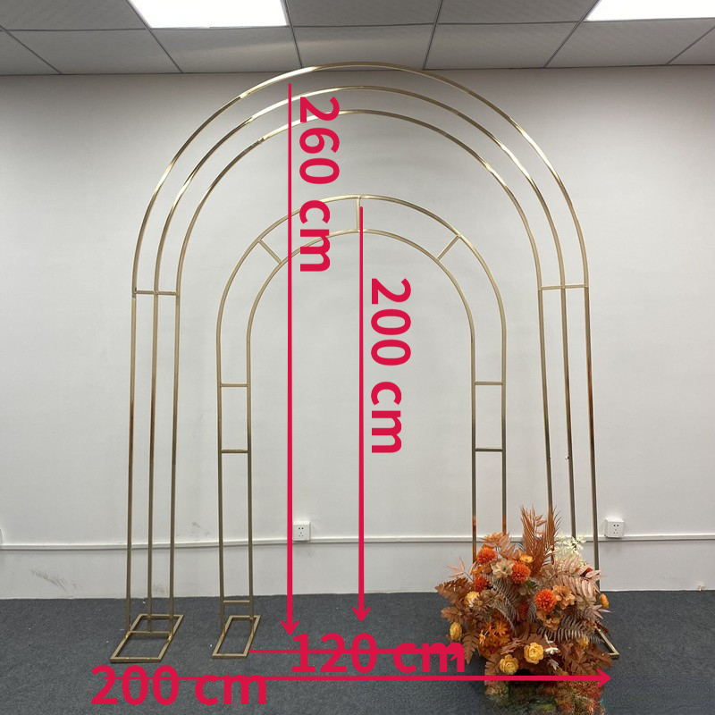 Wedding Decoration Welcome Frame 2PCS Shiny Gold Large Flower Arrangement Rack Outdoor Lawn Wedding Floral Arch Baptism Birthday Party Ornaments Displ
