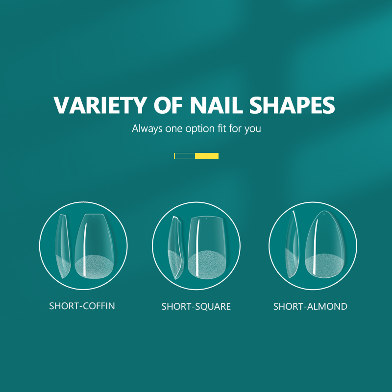 Nailpop 552pcs Short Almond/Square/Coffin Nail Tips Acrylic Press on Nails Ultrathin and Traceless Full Cover Nail Extension 220725