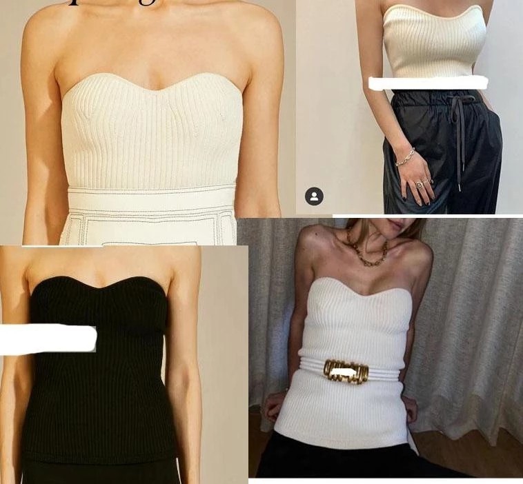 Getspring Women Crop Top For Lady Sexy Summer Off Shoulder Short Clothing Black White Knitting Woman Fashion 220316