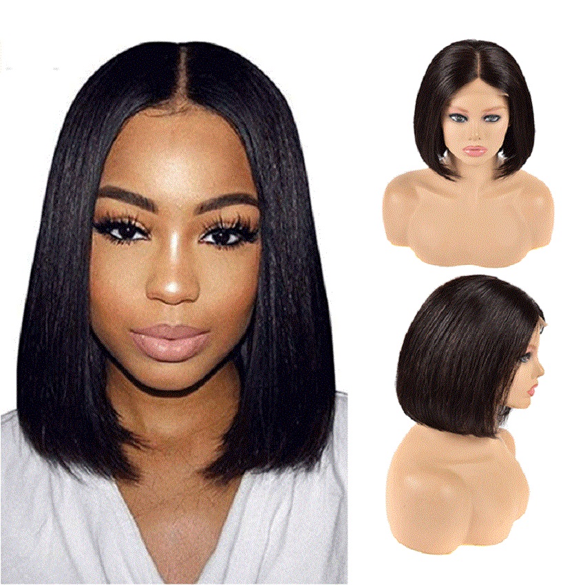 Bythair Short Bob Silky Straight Human Hair 13x4 HD Lace Front Wig Baby Hairs Pre Plucked Natural Hairline Peruvian Bleached Knots, 1b
Bythair Short Bob Silky Straight Human Hair 13x4 HD Lace Front Wig Baby Hairs Pre Plucked Natural Hairline Peruvian Bleached Knots, 1b