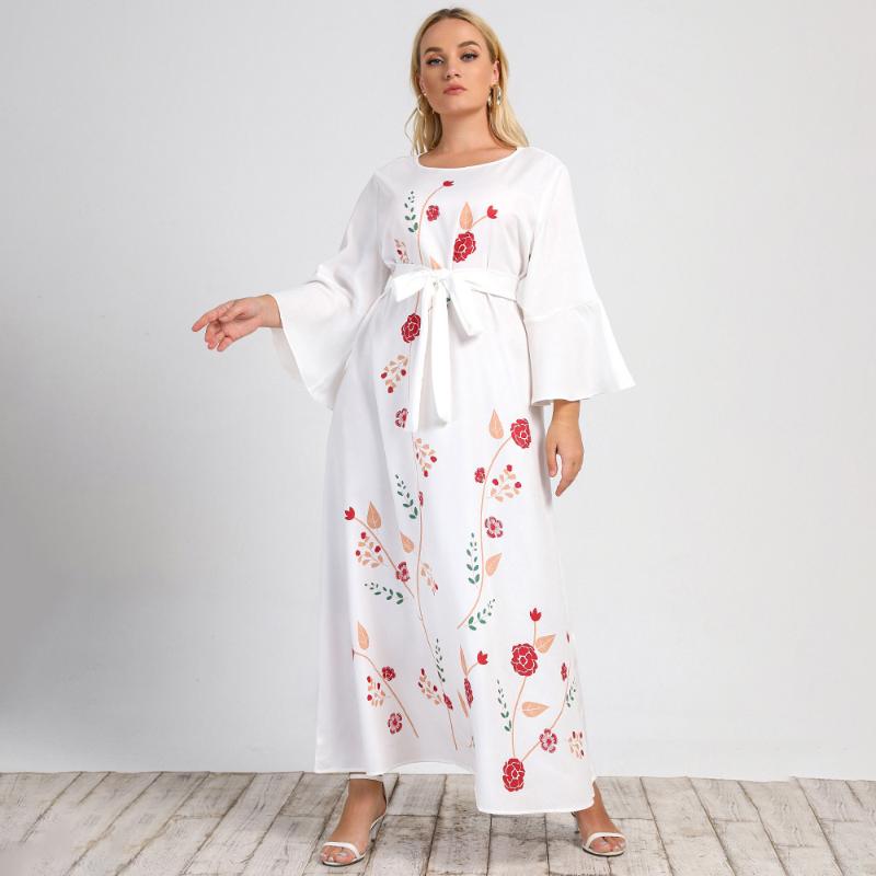 Plus Size Dresses Elegant Fashion Women White Robes Autumn Flower Print O Neck Long Sleeve A-line Dress Party Wears For Lady VestidoPlus
Plus Size Dresses Elegant Fashion Women White Robes Autumn Flower Print O Neck Long Sleeve A-line Dress Party Wears For Lady VestidoPlus