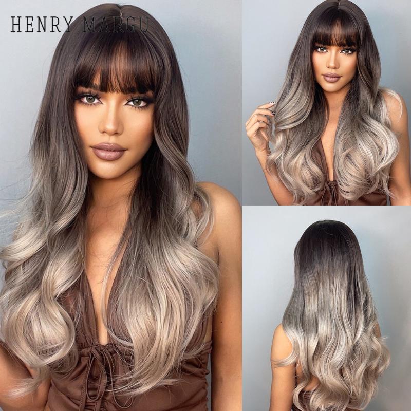 Synthetic Wigs HENRY MARGU Natural Dark Brown For Black Women Afro Long Deep Wave Hair Wig With Bangs Cosplay Heat Resistant, Lc226-5 wig
Synthetic Wigs HENRY MARGU Natural Dark Brown For Black Women Afro Long Deep Wave Hair Wig With Bangs Cosplay Heat Resistant, Lc226-5 wig