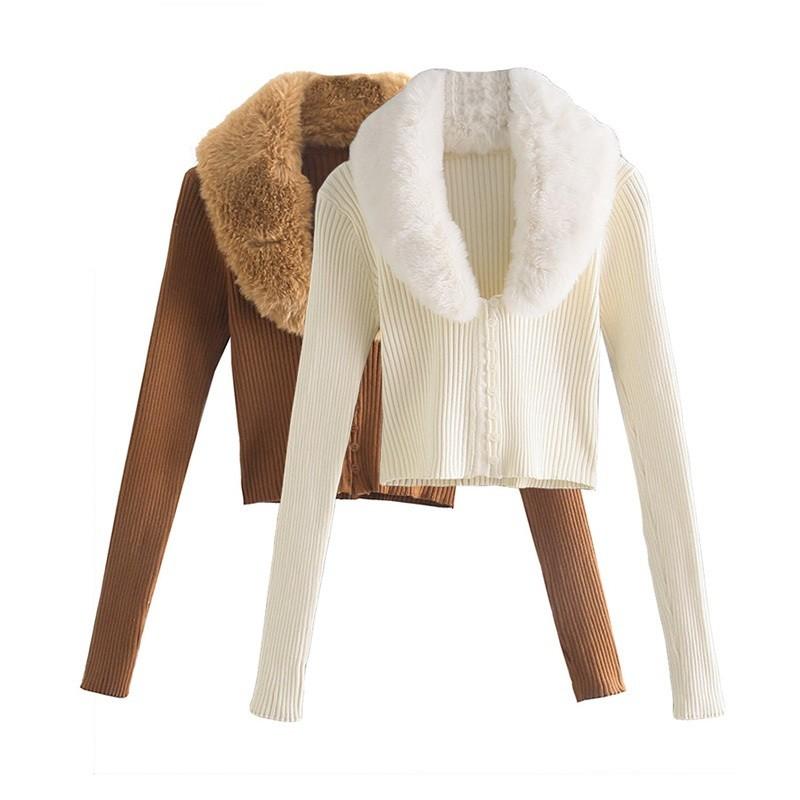 Women' Knits & Tees Huaxiafan Women Fashion With Tie Faux Fur Collar Knit Cardigan Sweater Vintage Long Sleeve Fitted Female Outerwear Chic, As picture
Women' Knits & Tees Huaxiafan Women Fashion With Tie Faux Fur Collar Knit Cardigan Sweater Vintage Long Sleeve Fitted Female Outerwear Chic, As picture